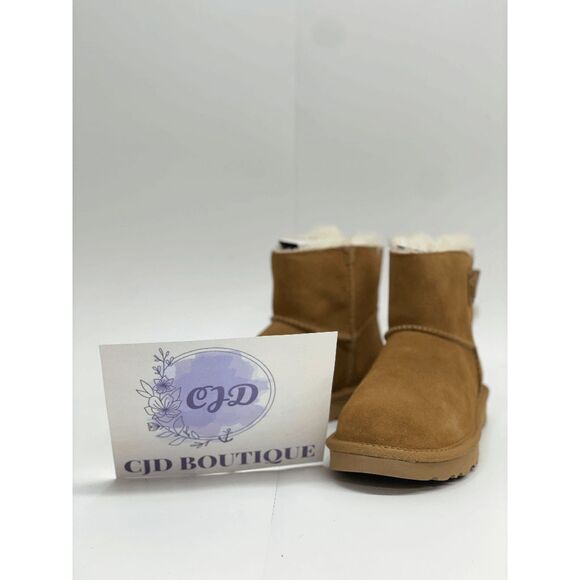 UGG Women's Mini Bailey Logo Strap Boot - Chestnut 7M - Picture 4 of 8